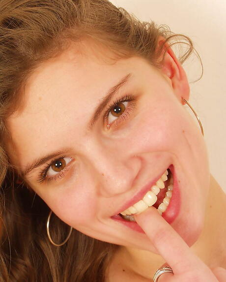 Slim teen Monika in fancy skirt exposing her ass and jerking off 